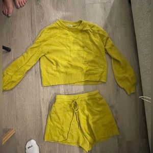 Anthropologie sweater shorts set